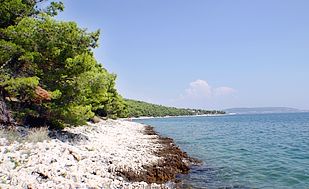 A beach in Seget Vranjice by Trogir